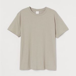 New H&M Cotton T-shirt XL Light Taupe